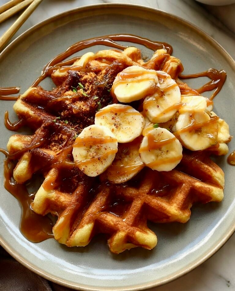 Simple Crispy Banana Croffle with Rich Miso Caramel