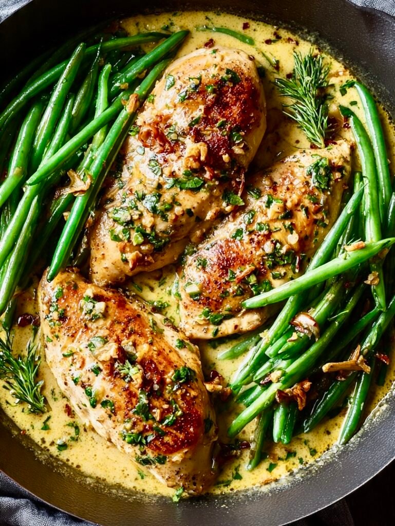 Easy Garlic Butter Chicken & Green Beans | One Pan