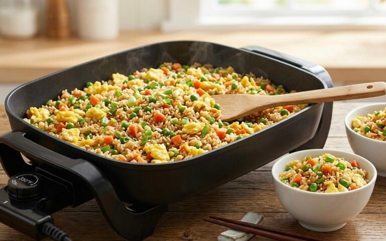 Easy electric skillet vegetable fried rice recipe