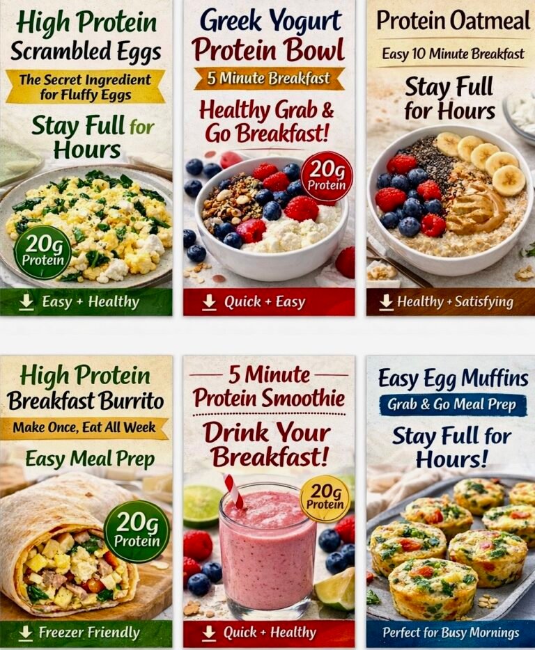 6 high-Protein Breakfasts posts with banner titles